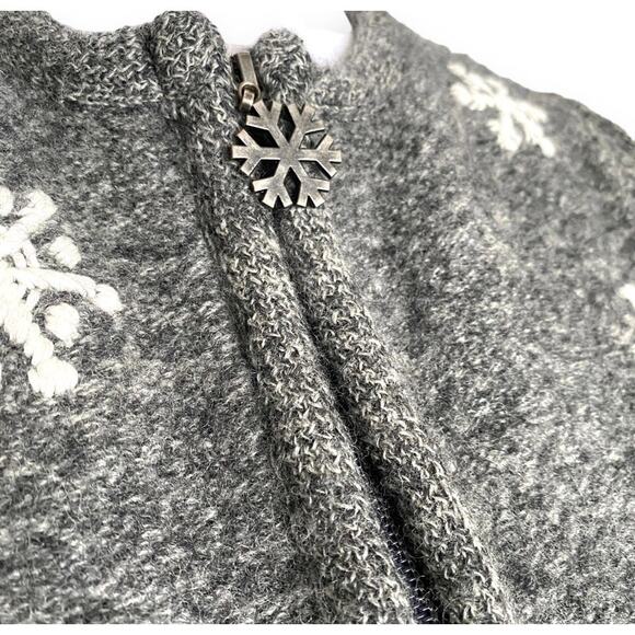 Vntg Cabela's Wool Snowflake Sweater Vest Sz S Grey Sleeveless Zip Up Novelty - Picture 6 of 12